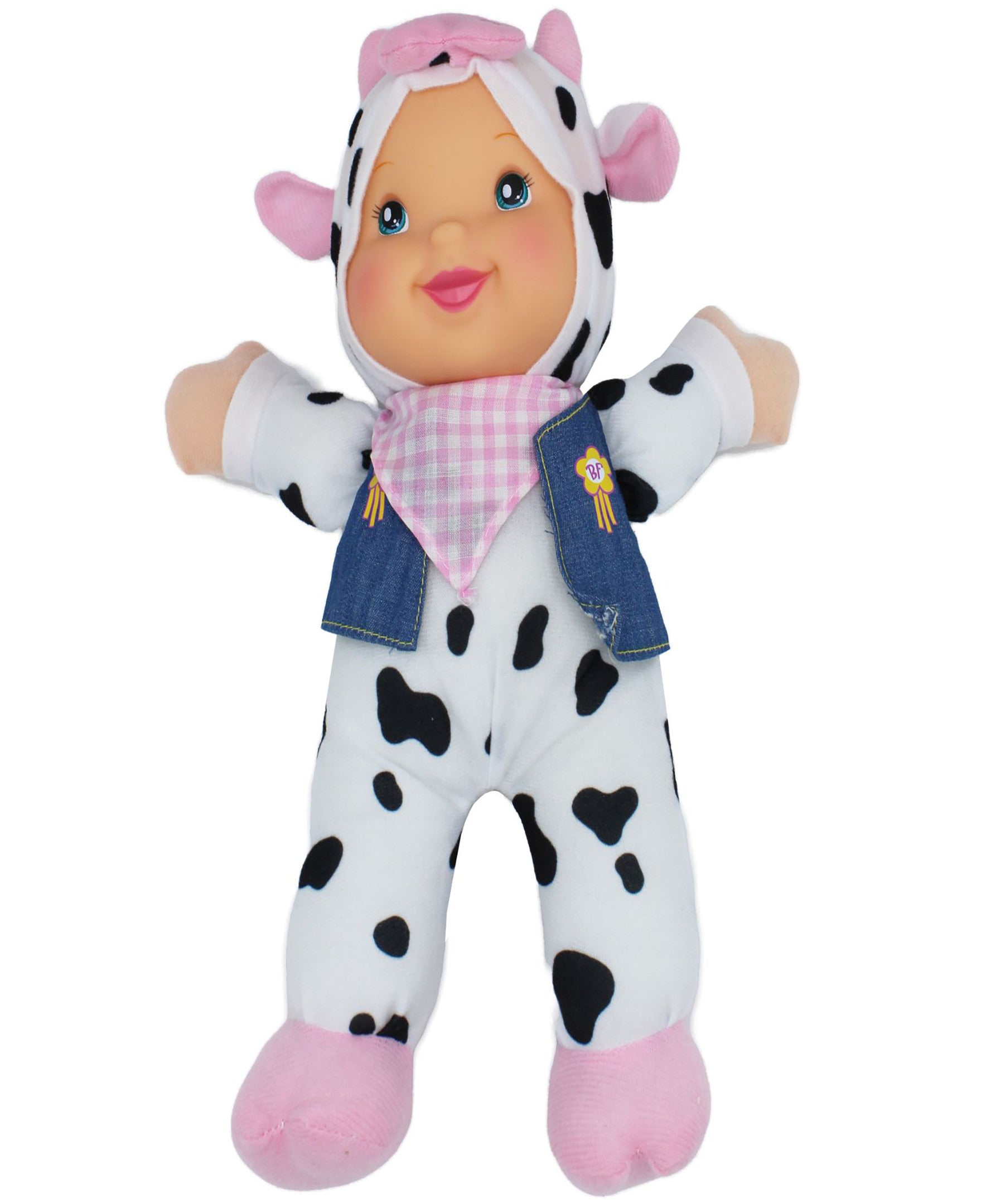 Goldberger Baby's First Bilingual Musical Cow Doll - Farm Animal Friends - Image 2