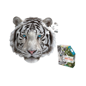 Madd Capp White Tiger Shaped Jigsaw Puzzle - 300 pc