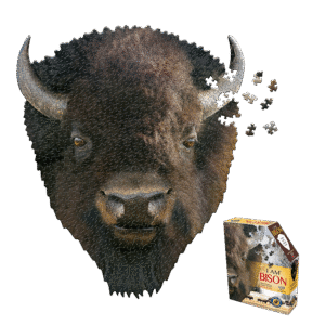 Madd Capp I AM BISON Unique Animal Head-Shaped Jigsaw Puzzle - 550 pc