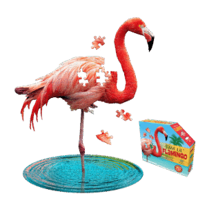 Madd Capp Flamingo-Shaped Jigsaw Puzzle - 100 pc