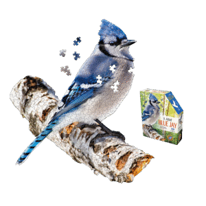 Madd Capp Blue Jay Bird-Shaped Jigsaw Puzzle - 300 pc