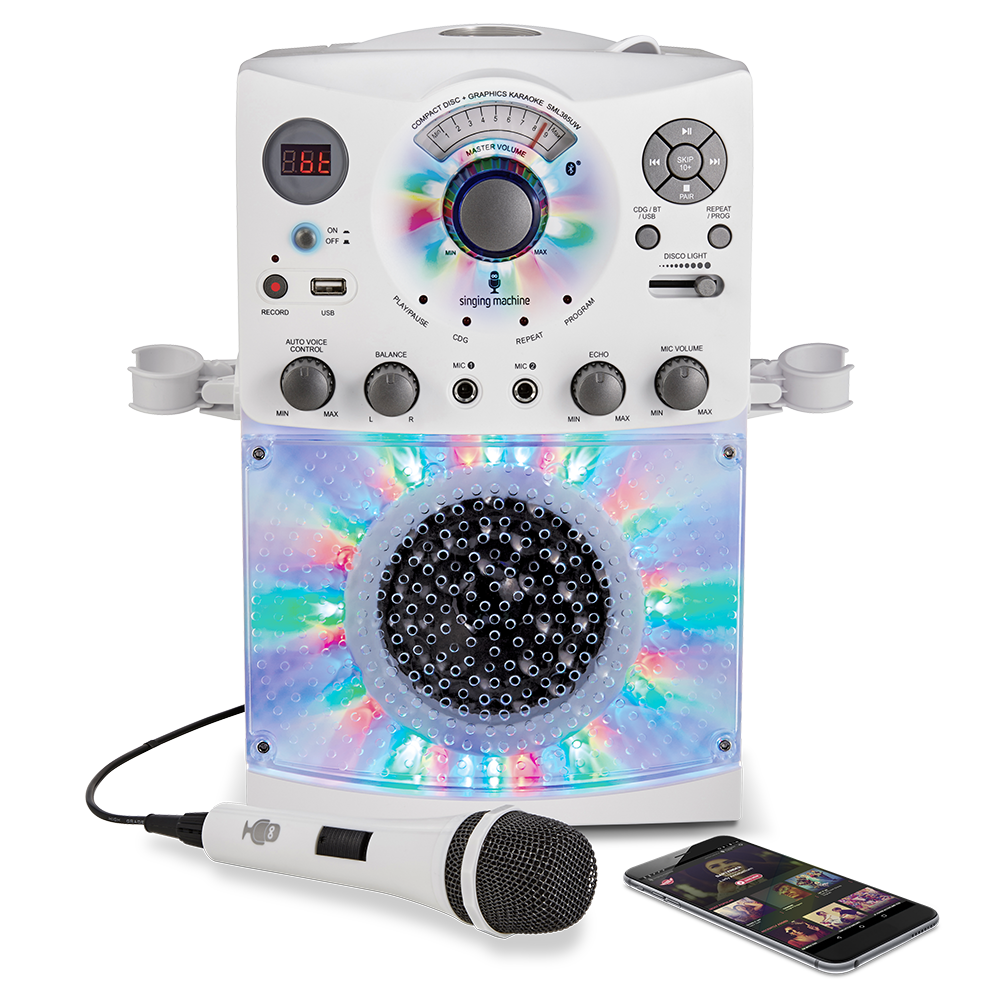 Singing Machine Portable Bluetooth Karaoke Machine with Wired Microphone and LED Disco Lights - Image 2