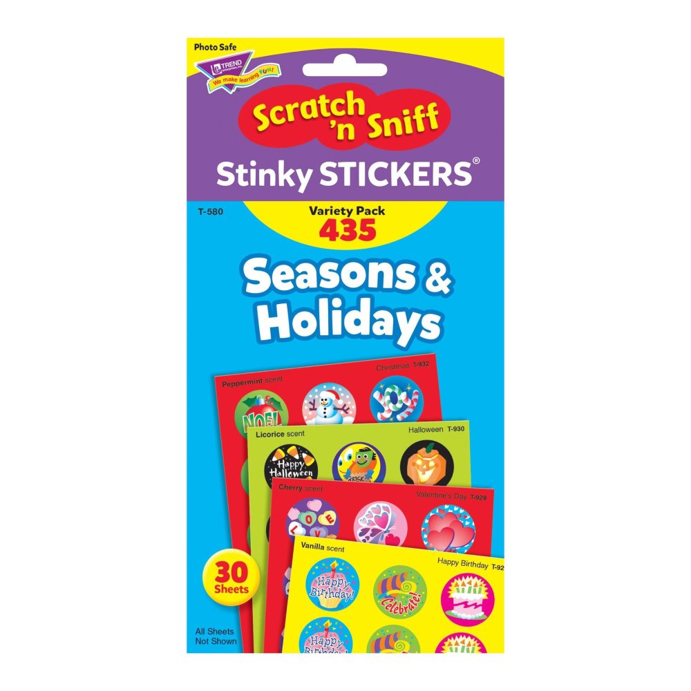 Seasons & Holidays Scratch 'n Sniff Stinky Stickers Variety Pack - 435 Stickers - Image 3