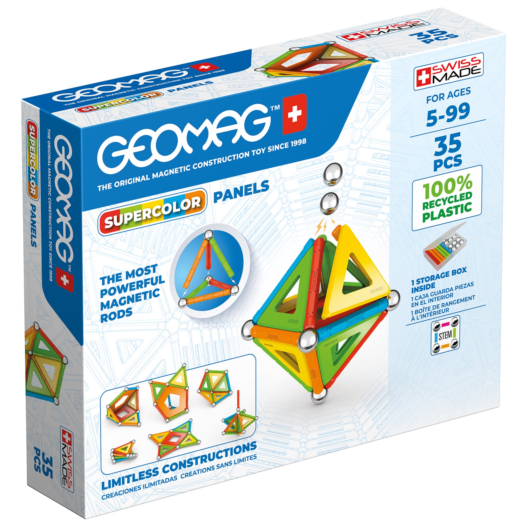 Geomag Supercolor Recycled Magnetic Building Set - 35 Pieces - Image 2