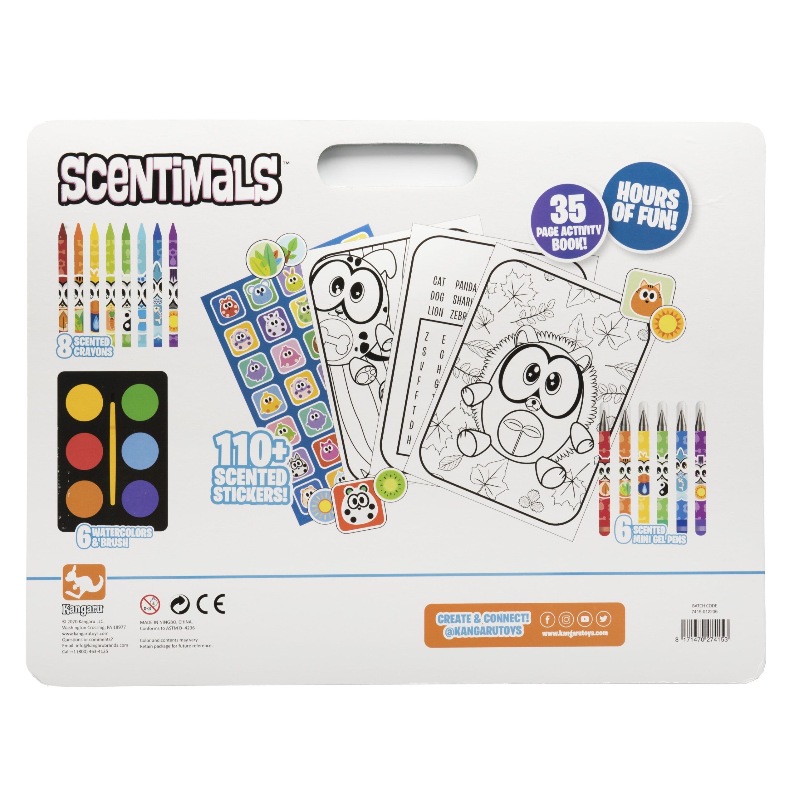 Scentimals 35-Page Jumbo Coloring and Activity Book Set with Scented Art Supplies - Image 2