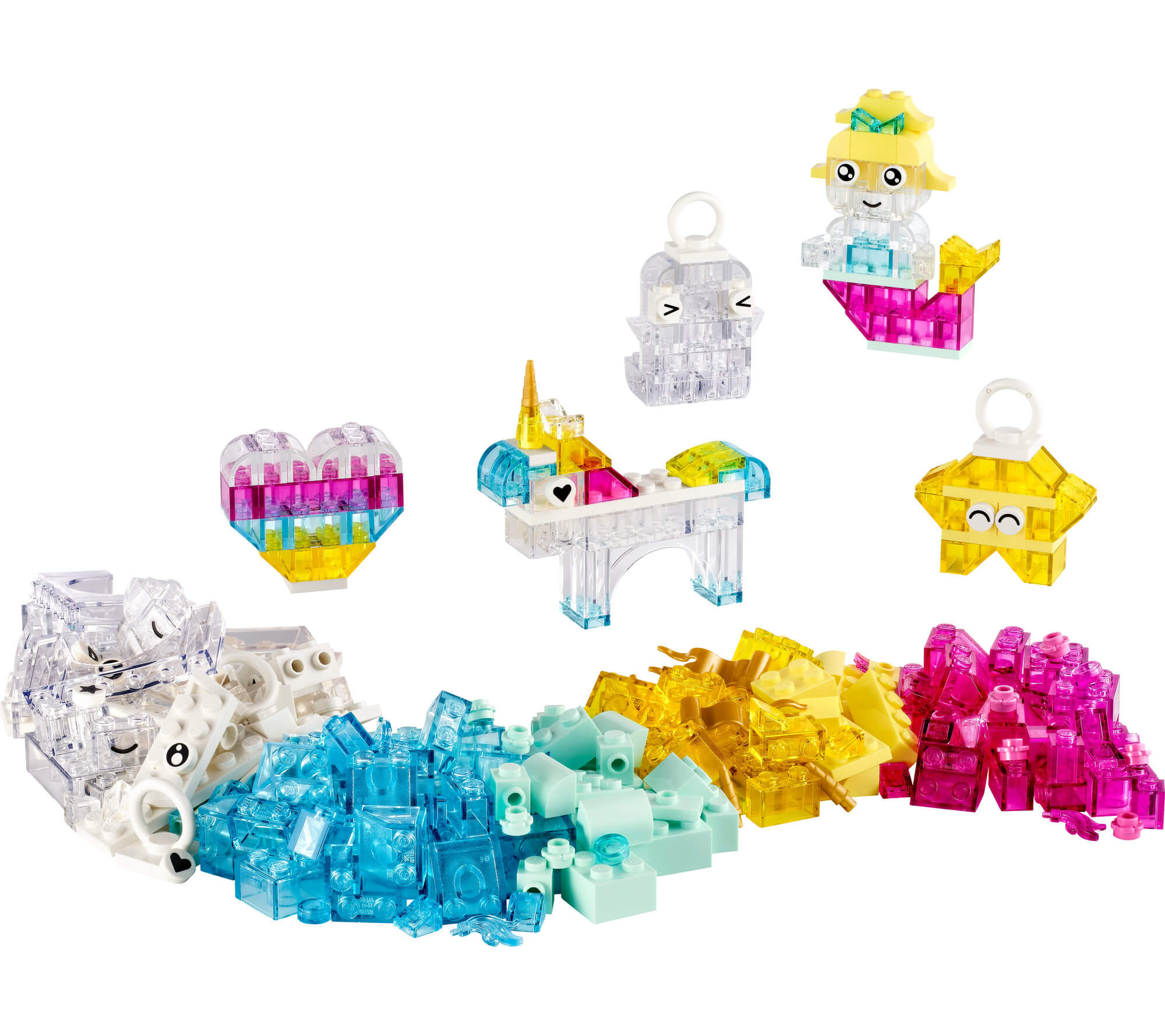 LEGO Classic 340-Piece Magical Transparent Box - Colorful Building Bricks Playset - Image 3