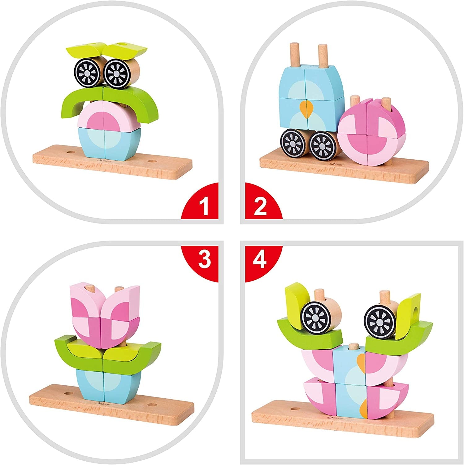 Classic World Owl 14-Piece Wooden Block Set - Eco-Friendly Toy - Image 2