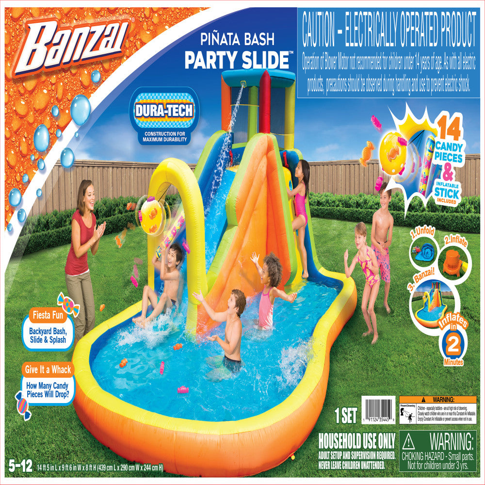 Banzai Inflatable Pi???ata Bash Water Slide Park with Quick Inflation