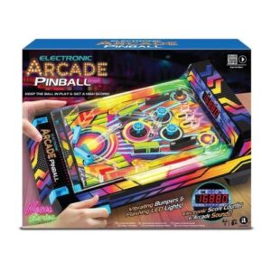 Neon Series Electronic Arcade Pinball Game with LED Lights and Vibrating Bumpers