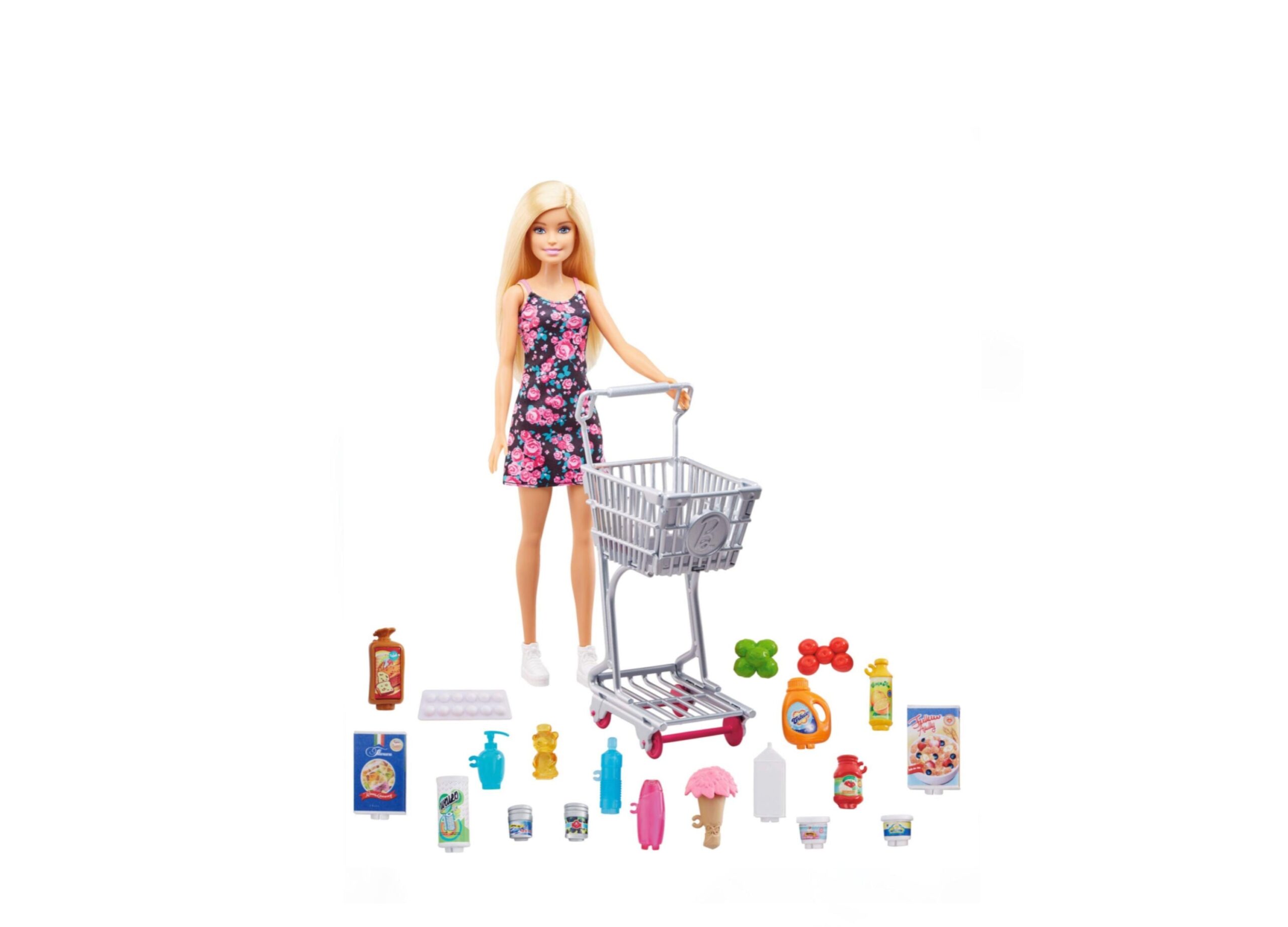 Barbie Supermarket Shopping Playset with Rolling Cart and Accessories - Image 2