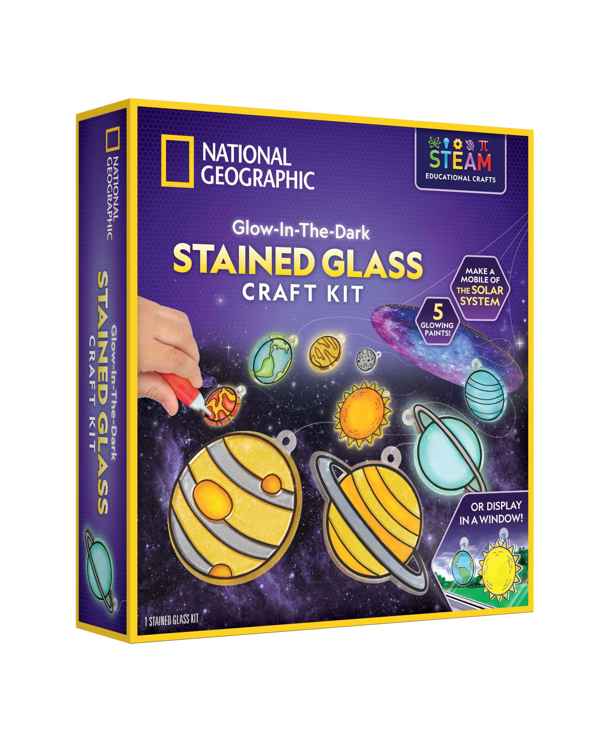 National Geographic Glow-In-The-Dark Stained Glass Solar System Craft Kit - Image 2