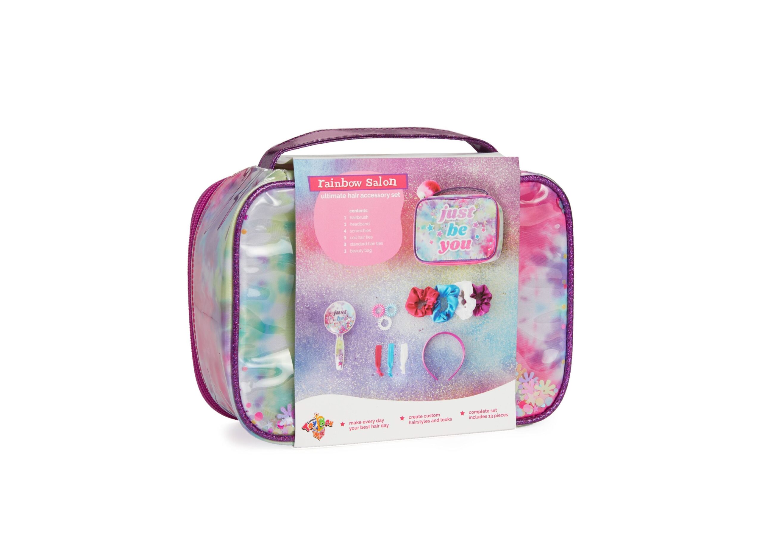 Geoffrey's Toy Box 13-Piece Rainbow Salon Hair Accessory Set for Kids - Image 4