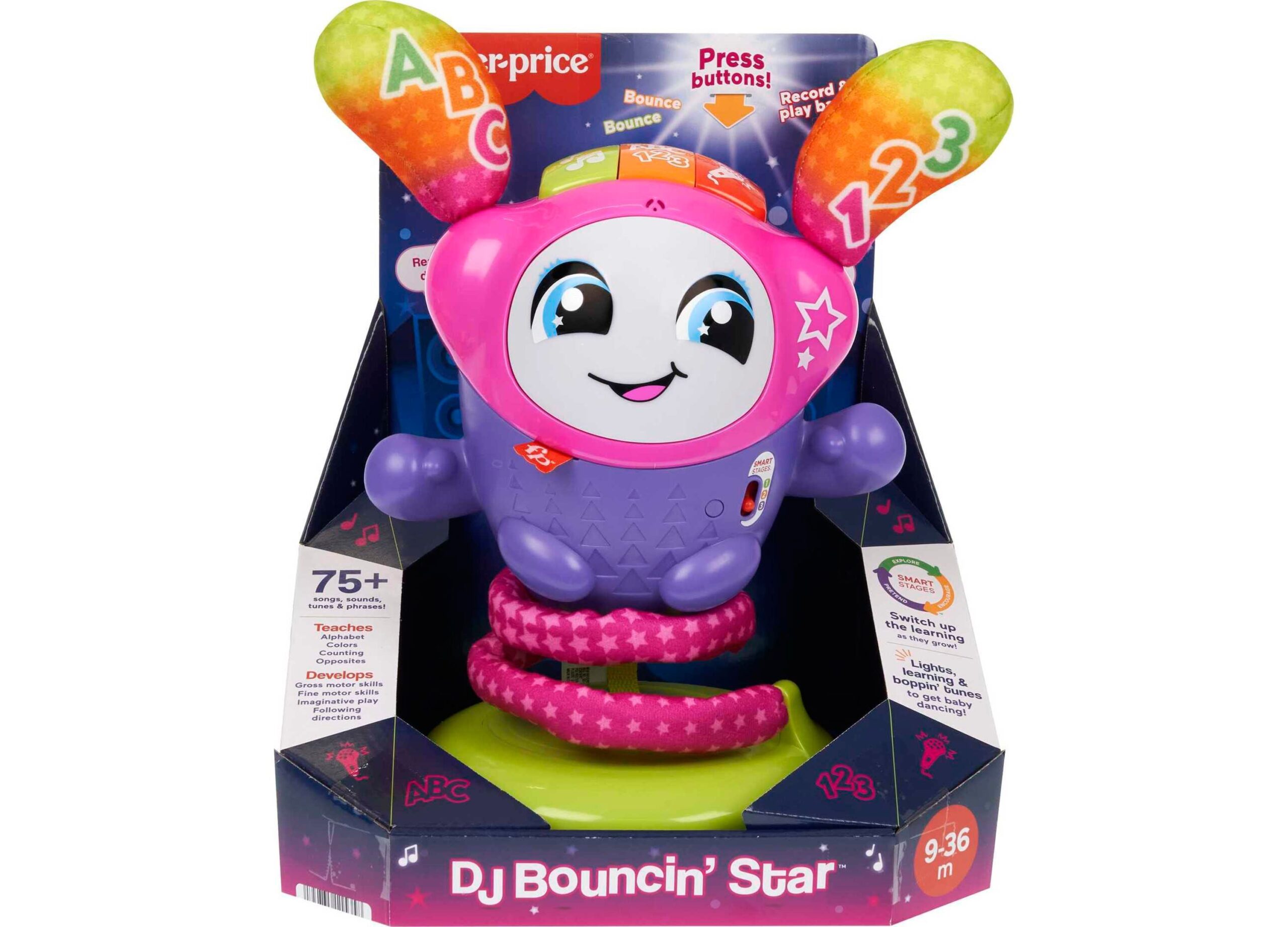 Fisher-Price DJ Bouncin' Star Interactive Musical Learning Toy with Lights and Sounds - Image 2