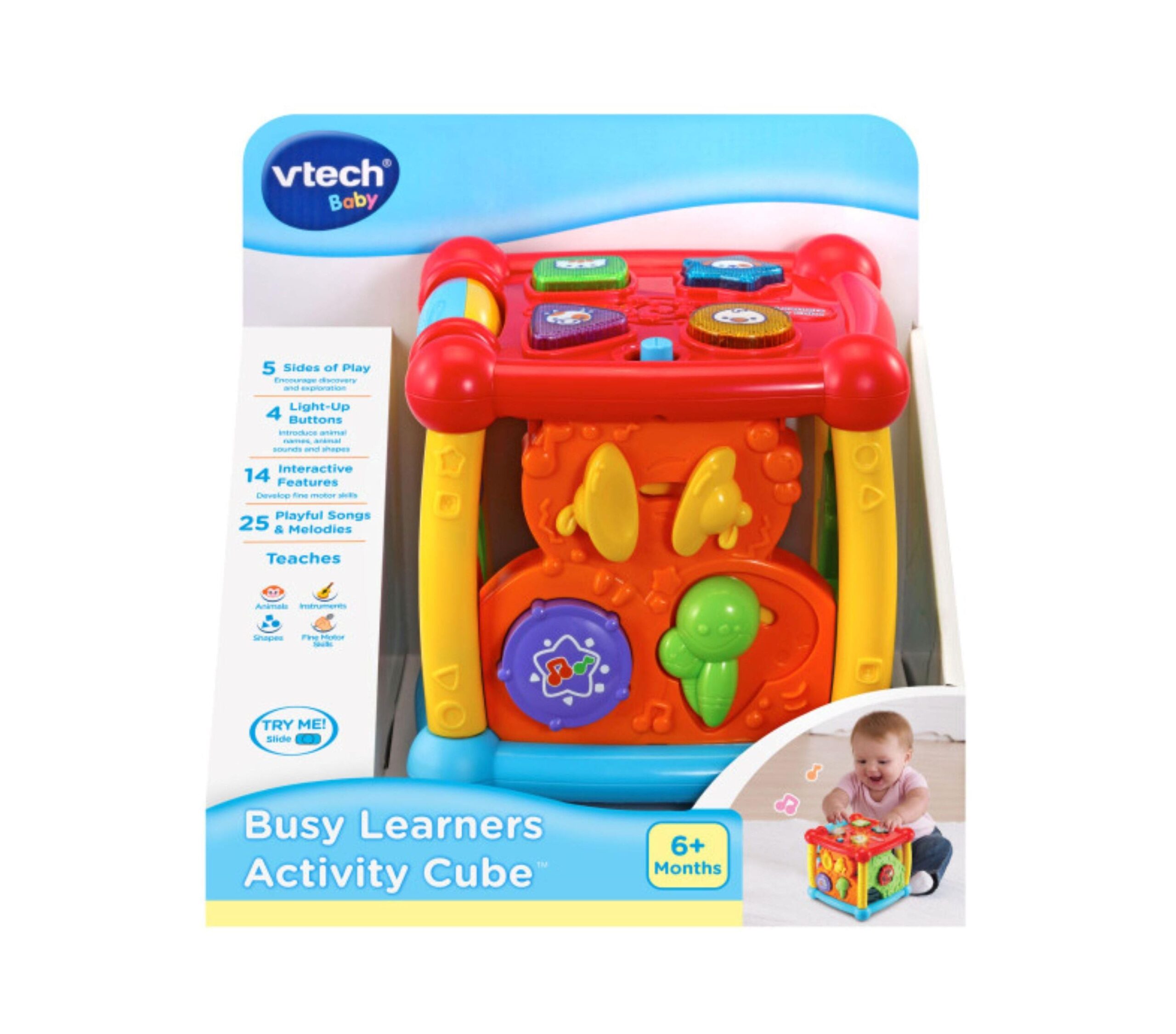 VTech Busy Learners Activity Cube - Interactive Educational Toy with Music and Lights - Image 2