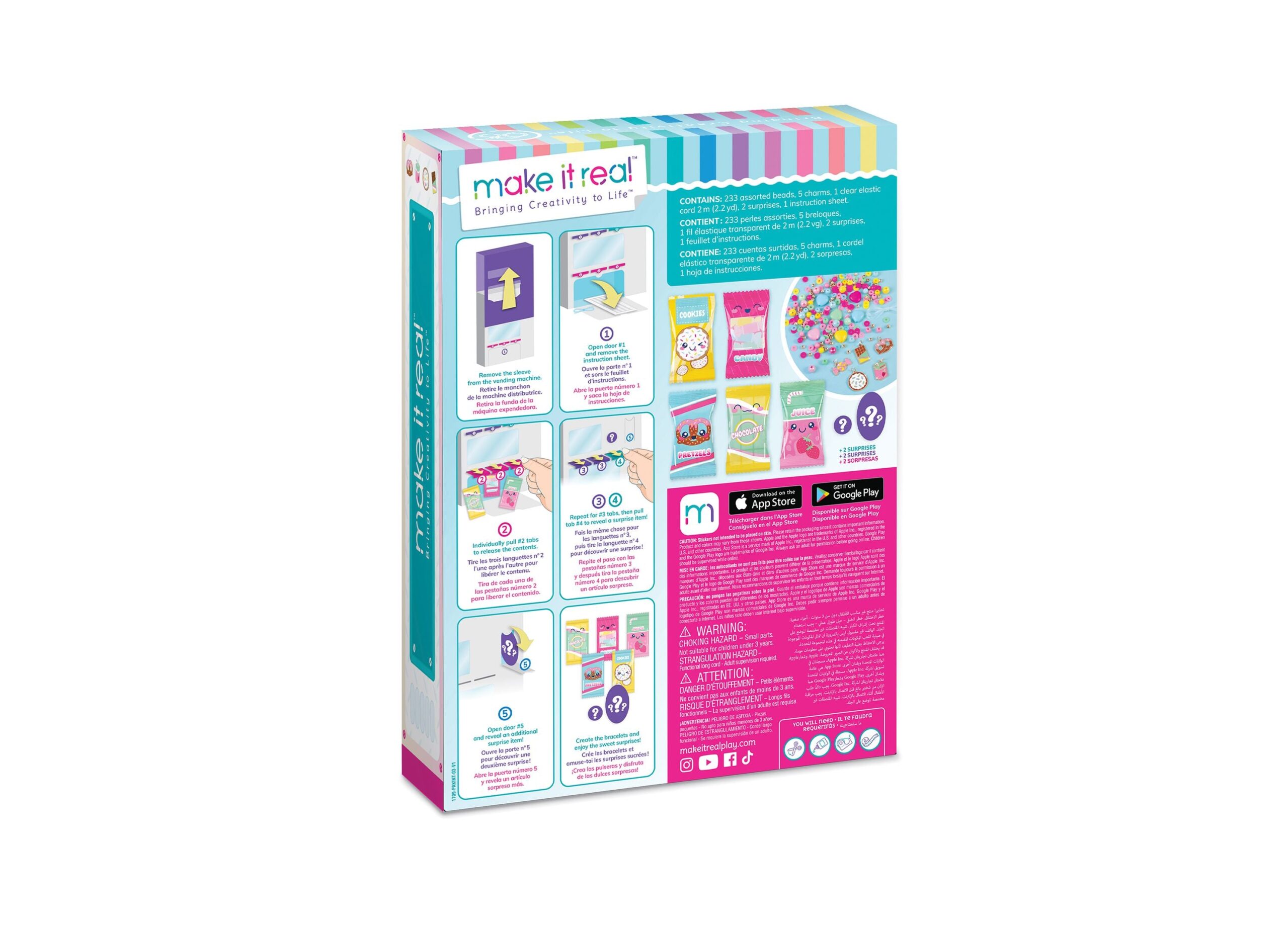Make It Real Snackers Vending Machine DIY Bracelet Kit - Creative Jewelry Making Set for Kids - Image 3