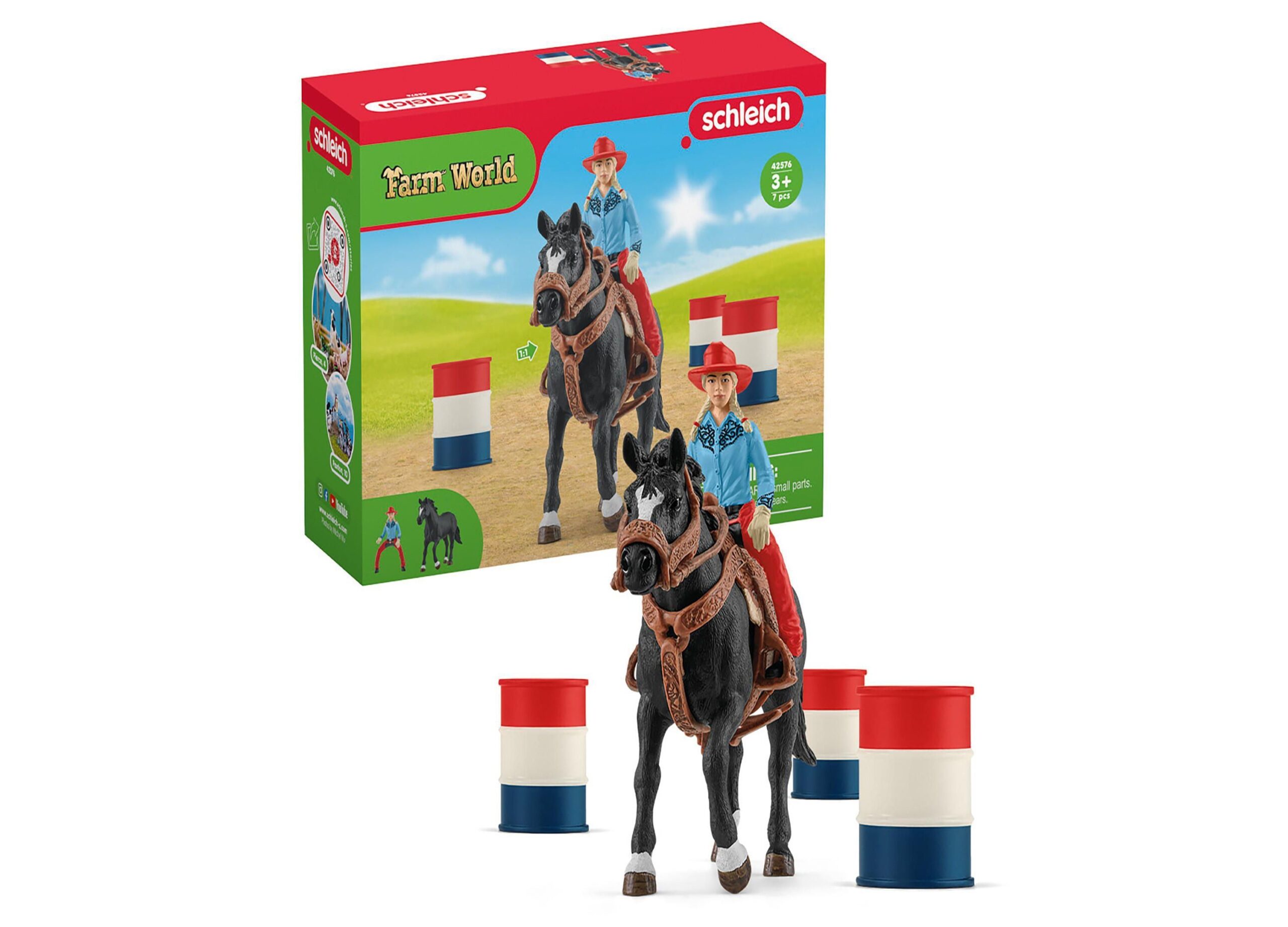 Schleich Farm World Cowgirl Barrel Racing Playset - 7 Piece Set - Image 2