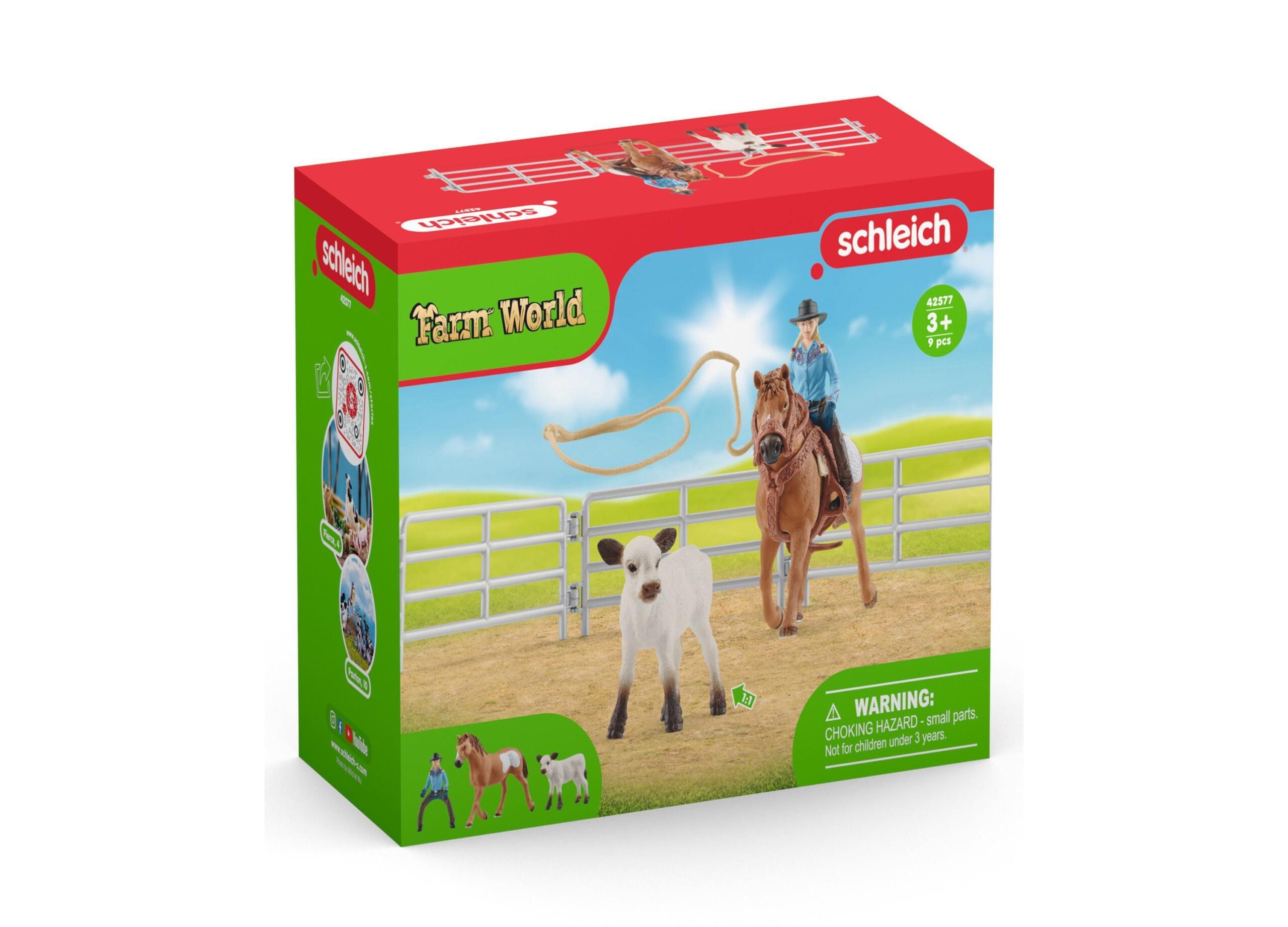 Schleich Farm World Cowgirl Team Roping Rodeo Playset - Image 2