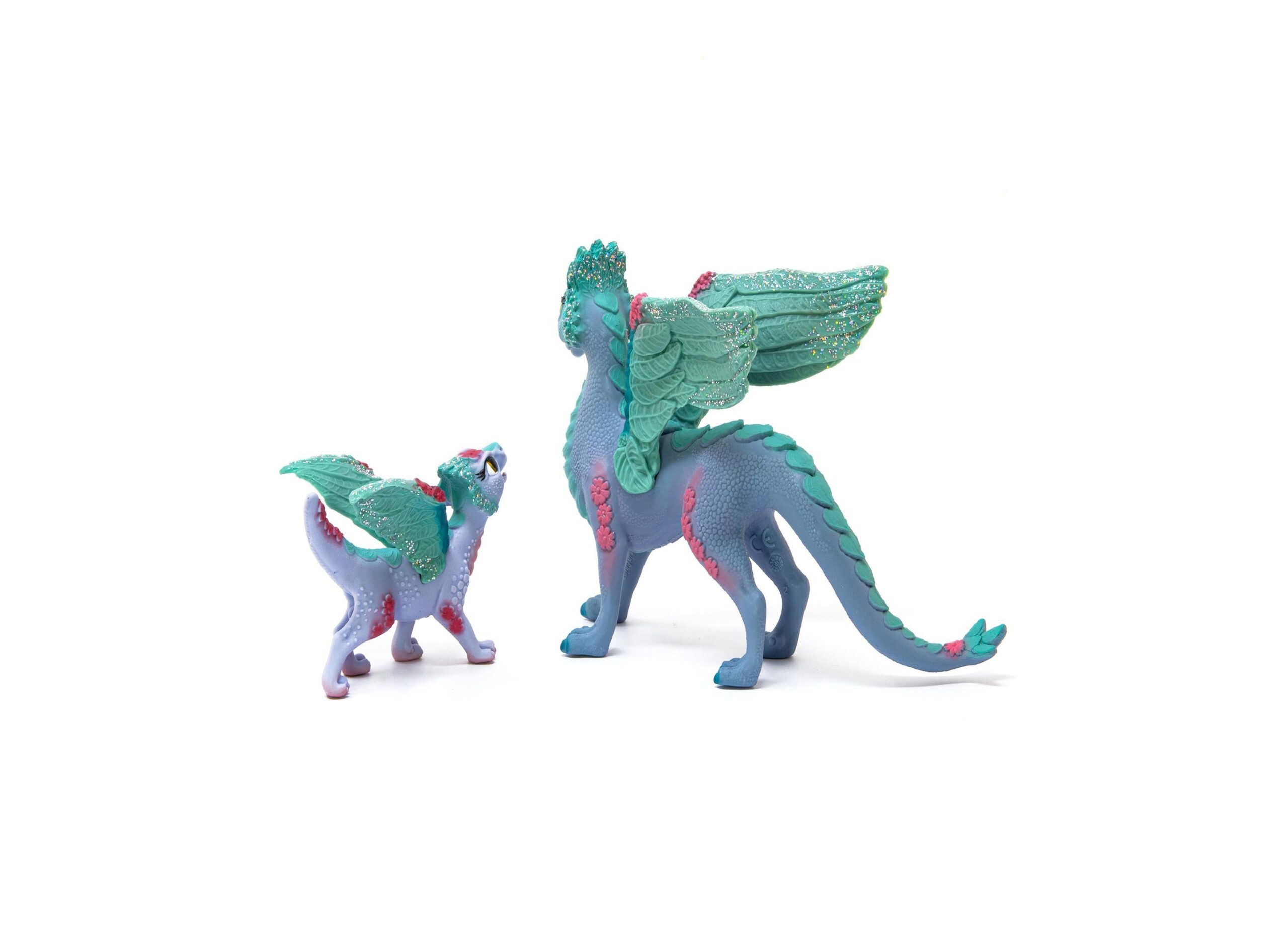 Schleich Bayala 7.1 inch Blossom Dragon Mother & Child - Magical Figurine - Image 3