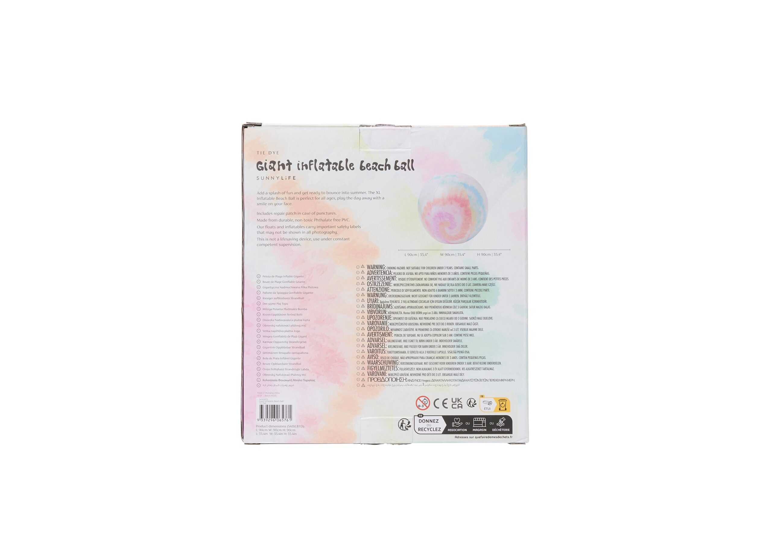 Sunnylife Giant Inflatable Pastel Tie-Dye Beach Ball - Image 4