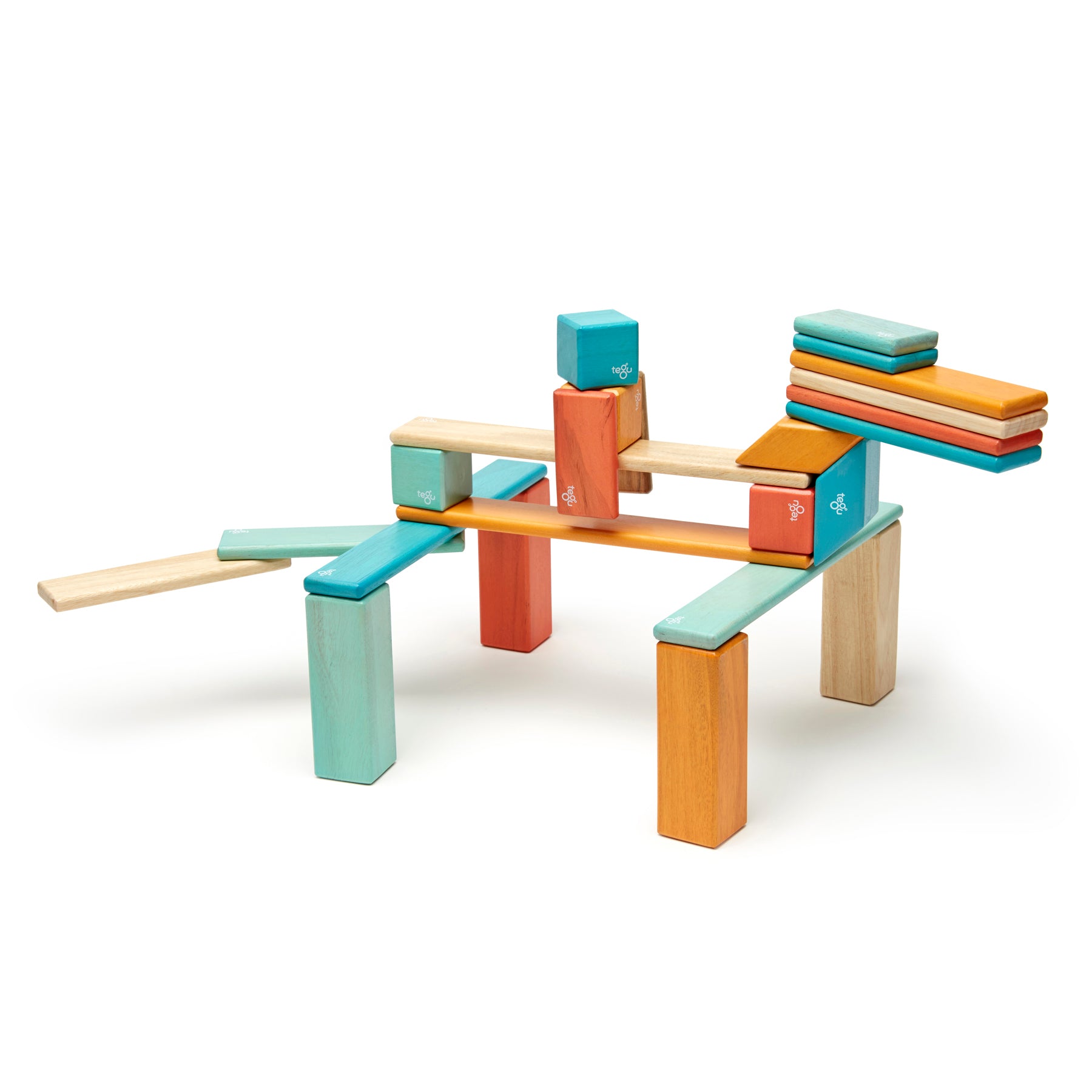 Tegu Magnetic Wooden Blocks, 24-Piece Set, Sunset - Image 3