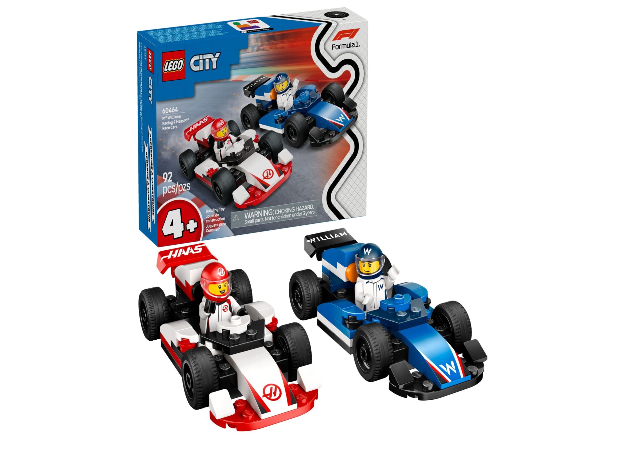 LEGO City F1 Williams & Haas Race Building Set 60464 - 92 Pieces
