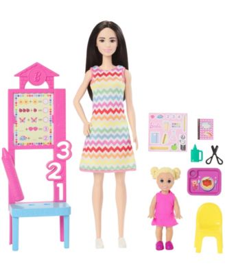 Barbie Teacher Doll Set with Blonde Fashion Doll, Toddler Student & Classroom Accessories - Image 2