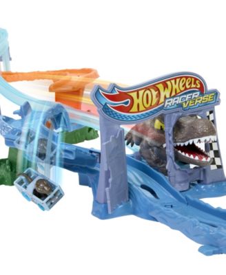 Hot Wheels RacerVerse Jurassic World Crash & Splash Track Set with Die-Cast Dinosaur Toy Car - Image 6