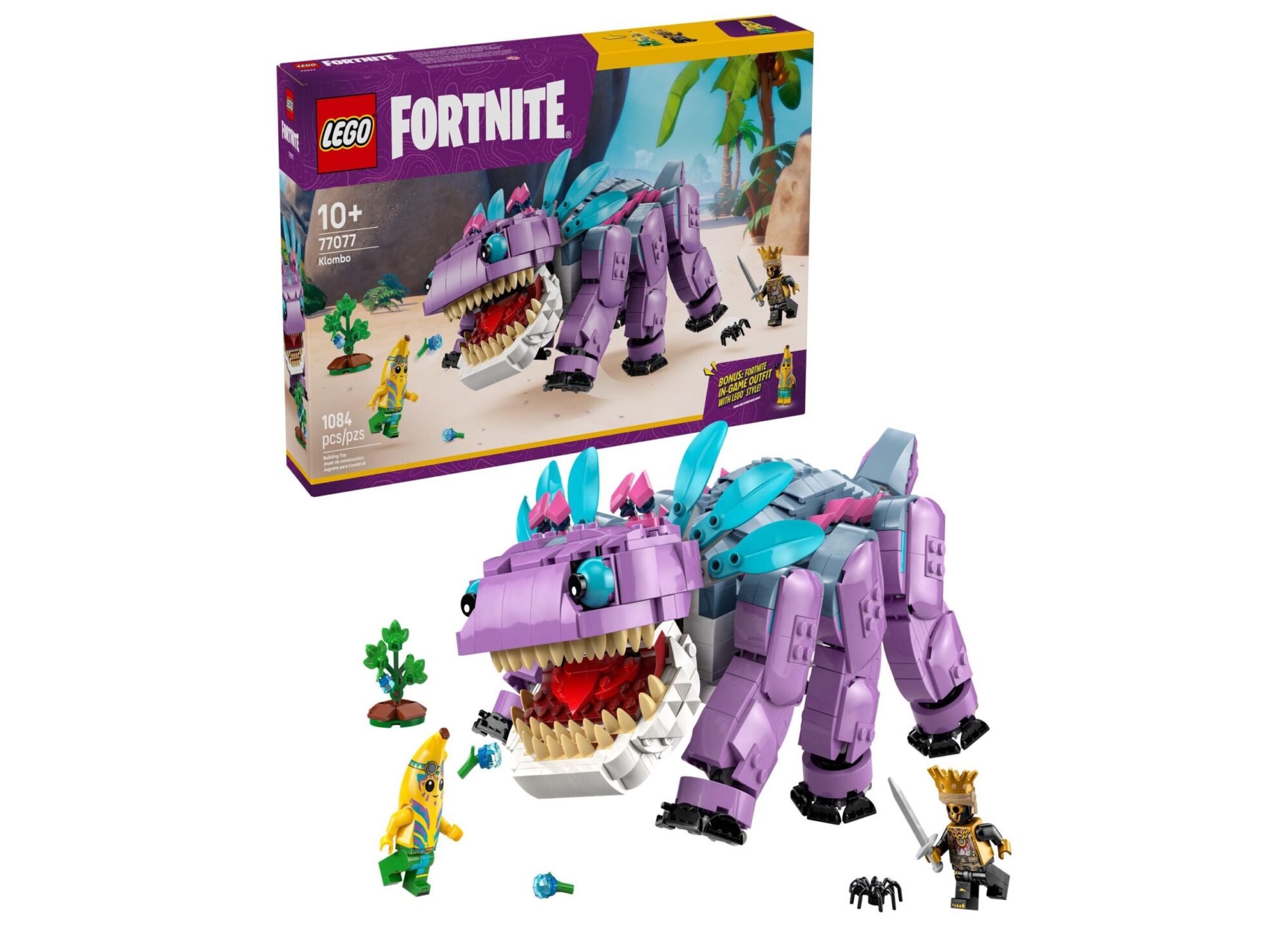 LEGO Fortnite Klombo Dinosaur Toy Set 77077, 1084 Pieces