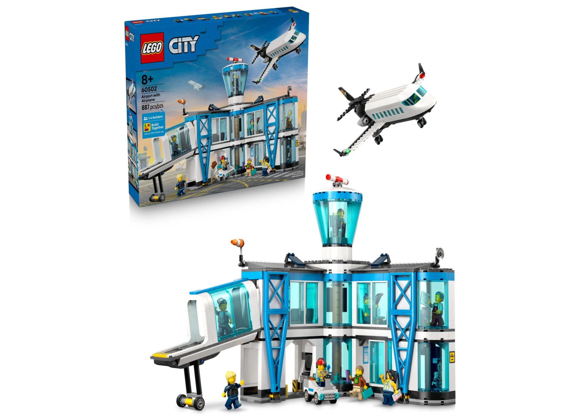 LEGO City Airport Adventure Set with Airplane 60502, 887 Pieces