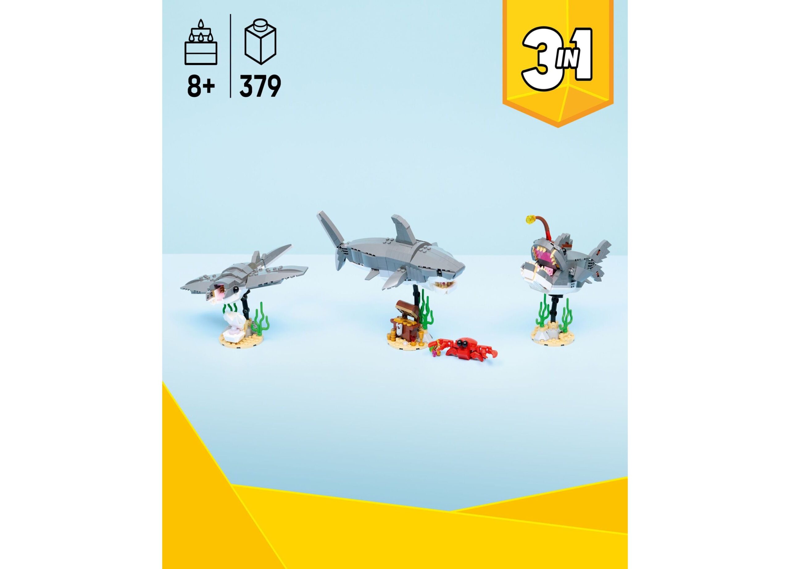 LEGO Creator Fierce Shark and Treasure Chest Building Set 31381 - 379 Pieces - Image 2