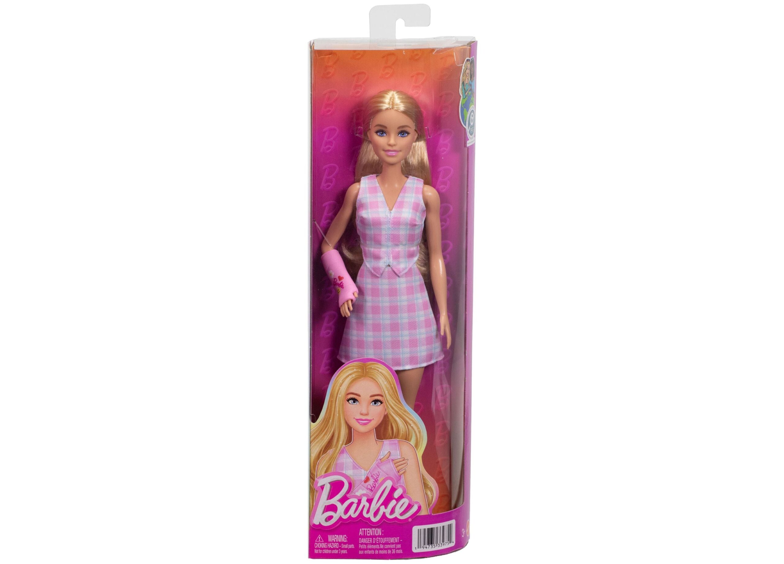 Barbie Fashionistas Doll - Plaid Top and Skirt with Arm Cast - Image 4