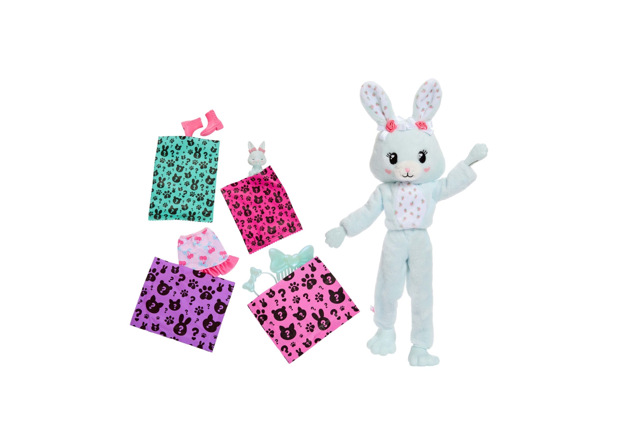 Barbie Cutie Reveal Cuddly Bunny Series - Soft Plush and Doll Accessories - Image 3