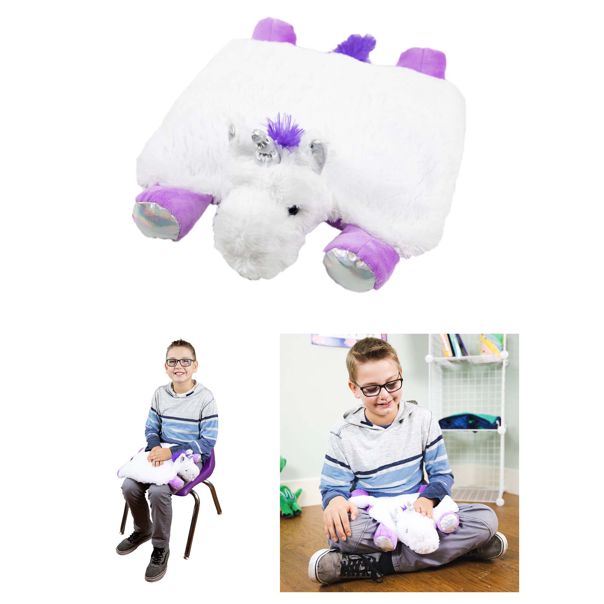 Bouncyband Unicorn Sensory Plush Weighted Lap Pad ???? Comforting and Washable