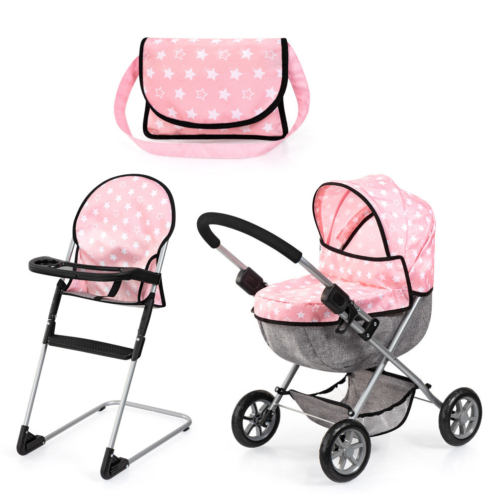 Bayer Design Cozy Dolls Playset - Pink, Grey, Stars