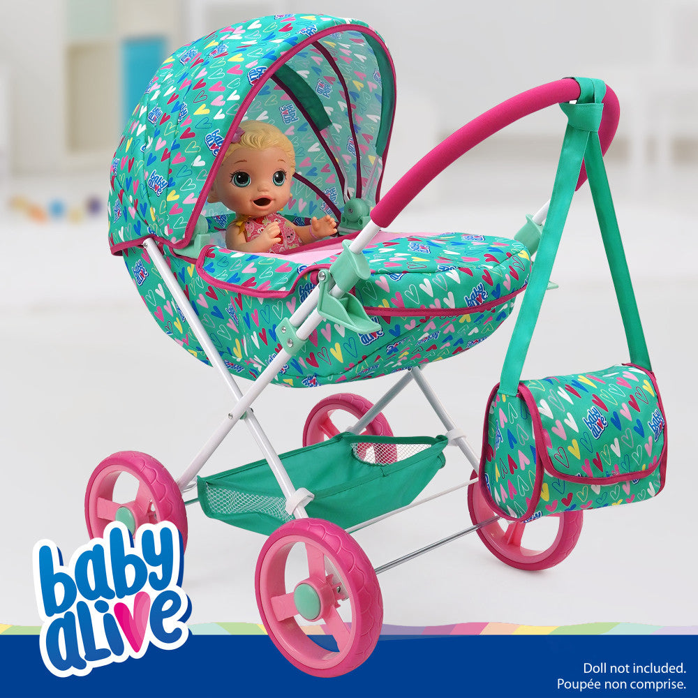 Baby Alive Deluxe Doll Pram Playset - Heart Design, Multi-Color - Image 2