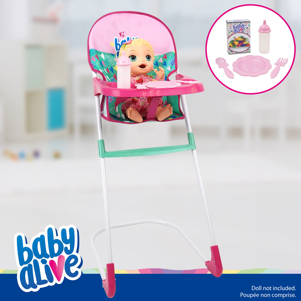 Baby Alive Travel N' Feed Playset - Pink and Green Hearts - 7pcs - Image 4