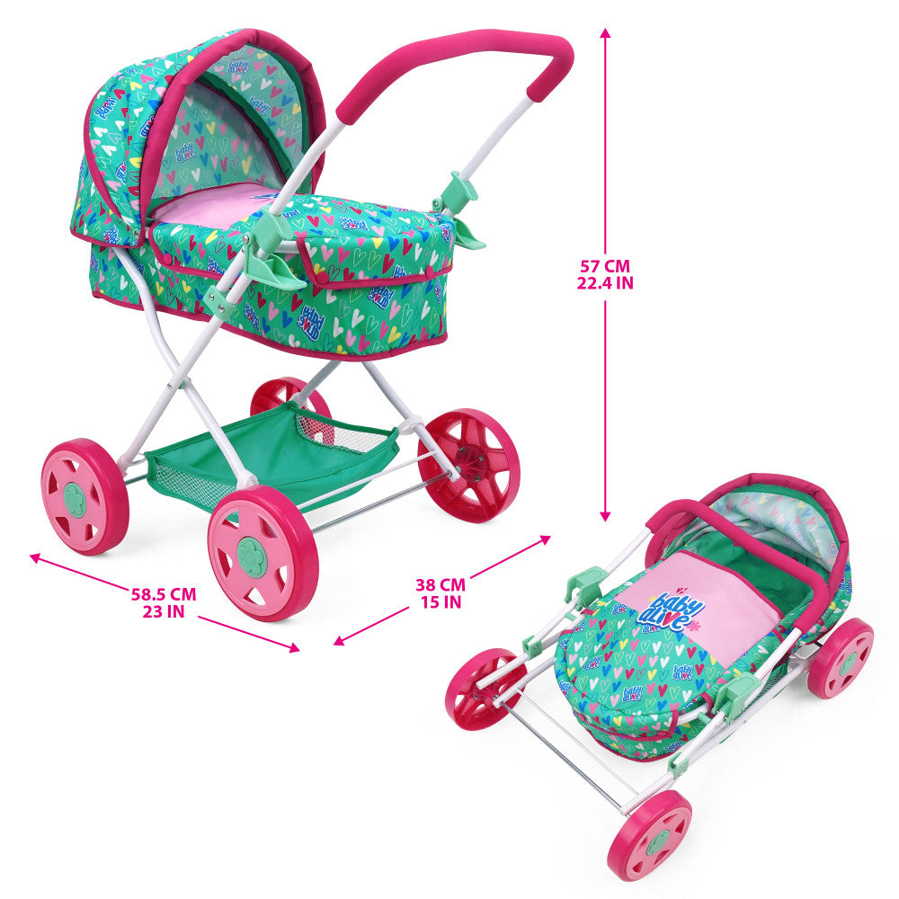 Baby Alive Travel N' Feed Playset - Pink and Green Hearts - 7pcs - Image 5