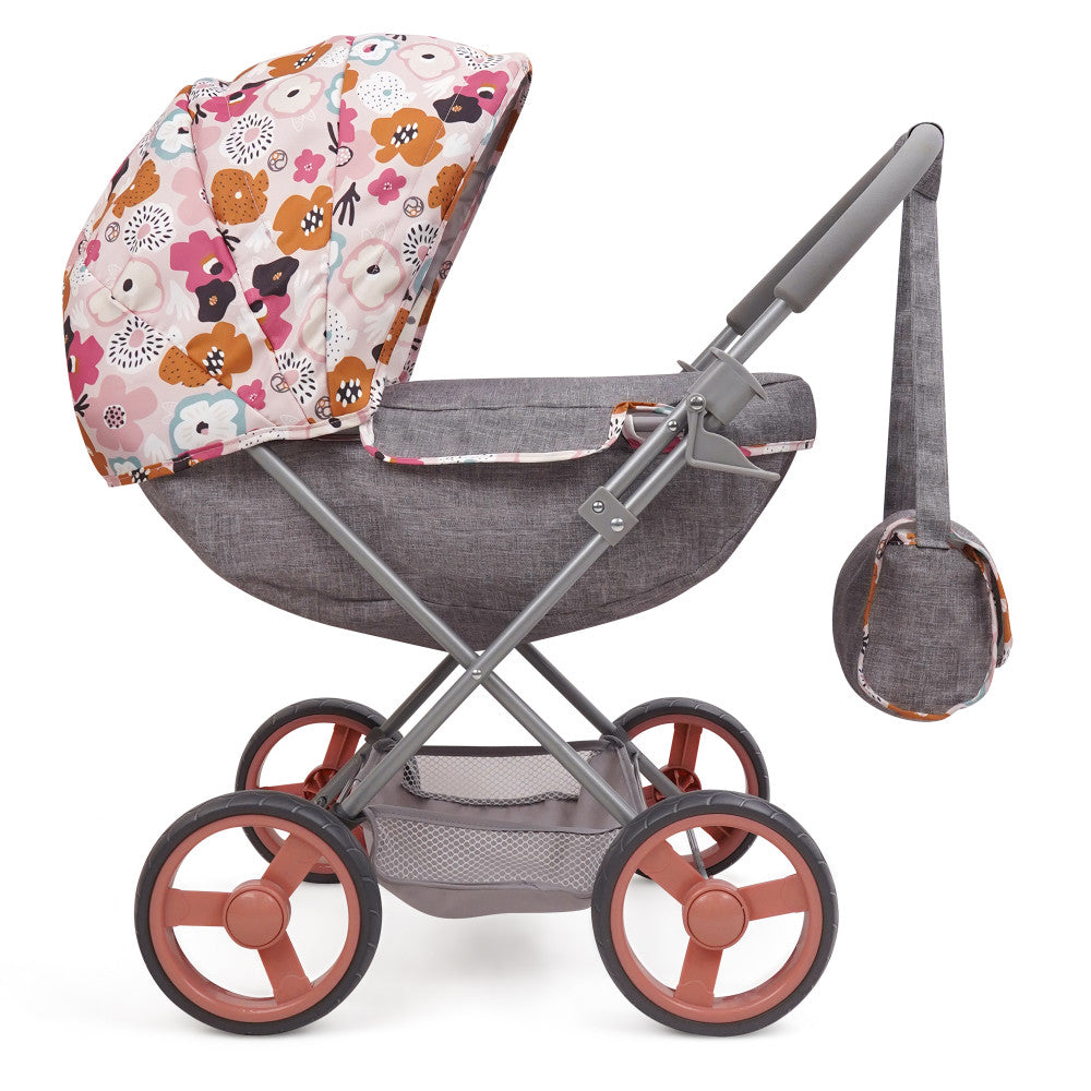 509 Crew Melange Flora Deluxe Doll Pram with Matching Shoulder Bag - Image 3