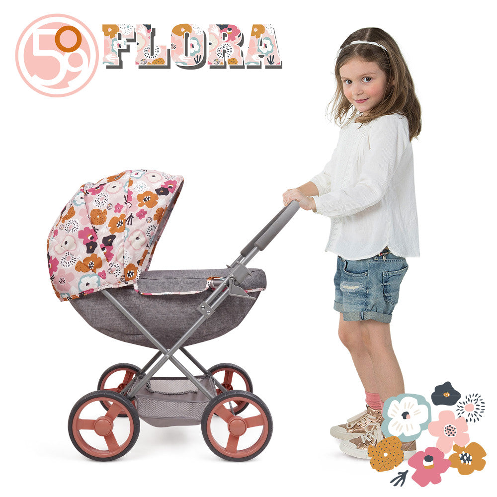 509 Crew Melange Flora Deluxe Doll Pram with Matching Shoulder Bag - Image 5