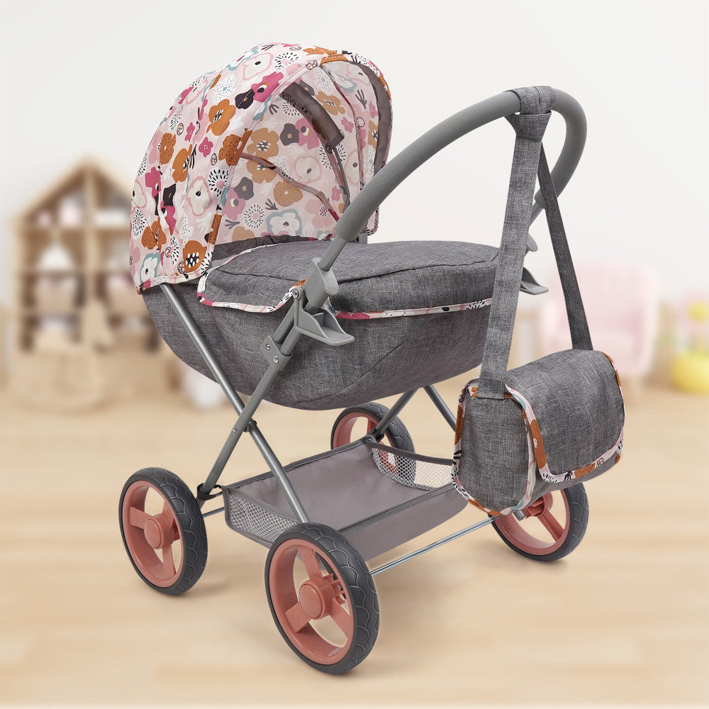 509 Crew Melange Flora Deluxe Doll Pram with Matching Shoulder Bag - Image 6