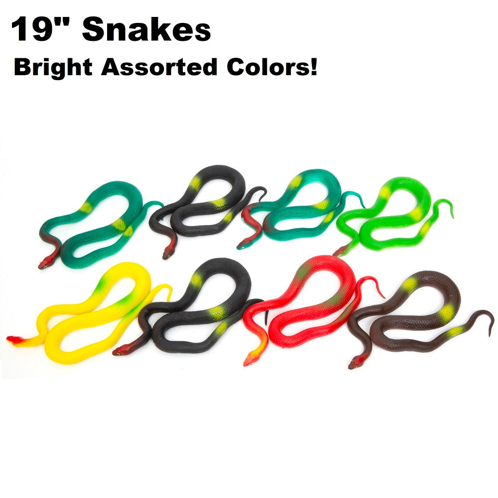 Boley Colorful 19-Inch Lifelike Rubber Snakes - 8 Pack - Image 2