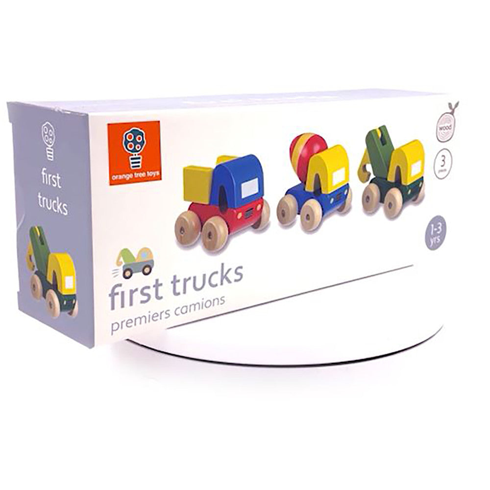 Orange Tree Toys First Trucks - Set of 3 Wooden Vehicles for Toddlers - Image 2