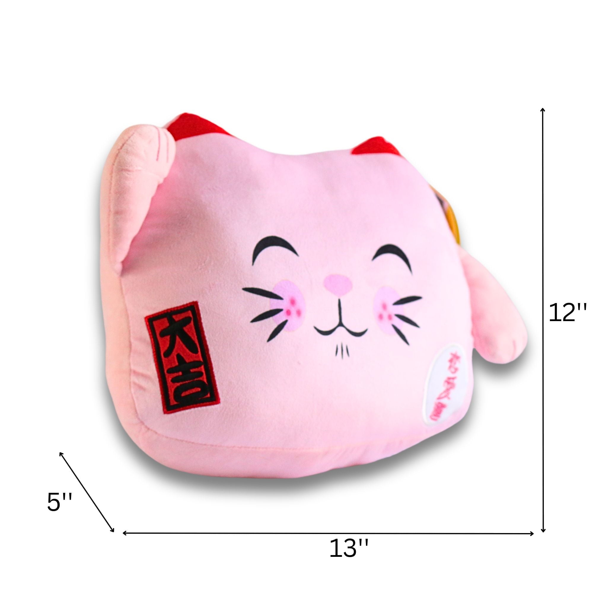 Maneki Neko Velboa Cushion ?C Pink Closed-Eye Kitty Delight - Image 2