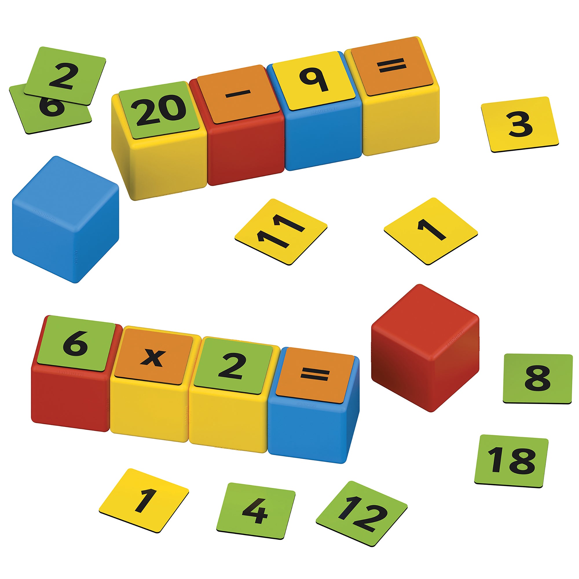 Geomag Magicube Math Building Set - 61 Pieces, Recycled, Colorful Magnetic Blocks - Image 4