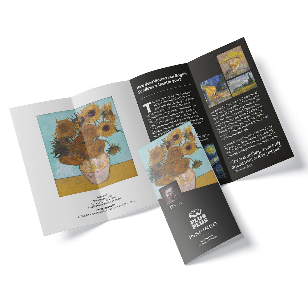 Plus-Plus Inspired Van Gogh Sunflowers Building Set - 350 Pieces - Image 2