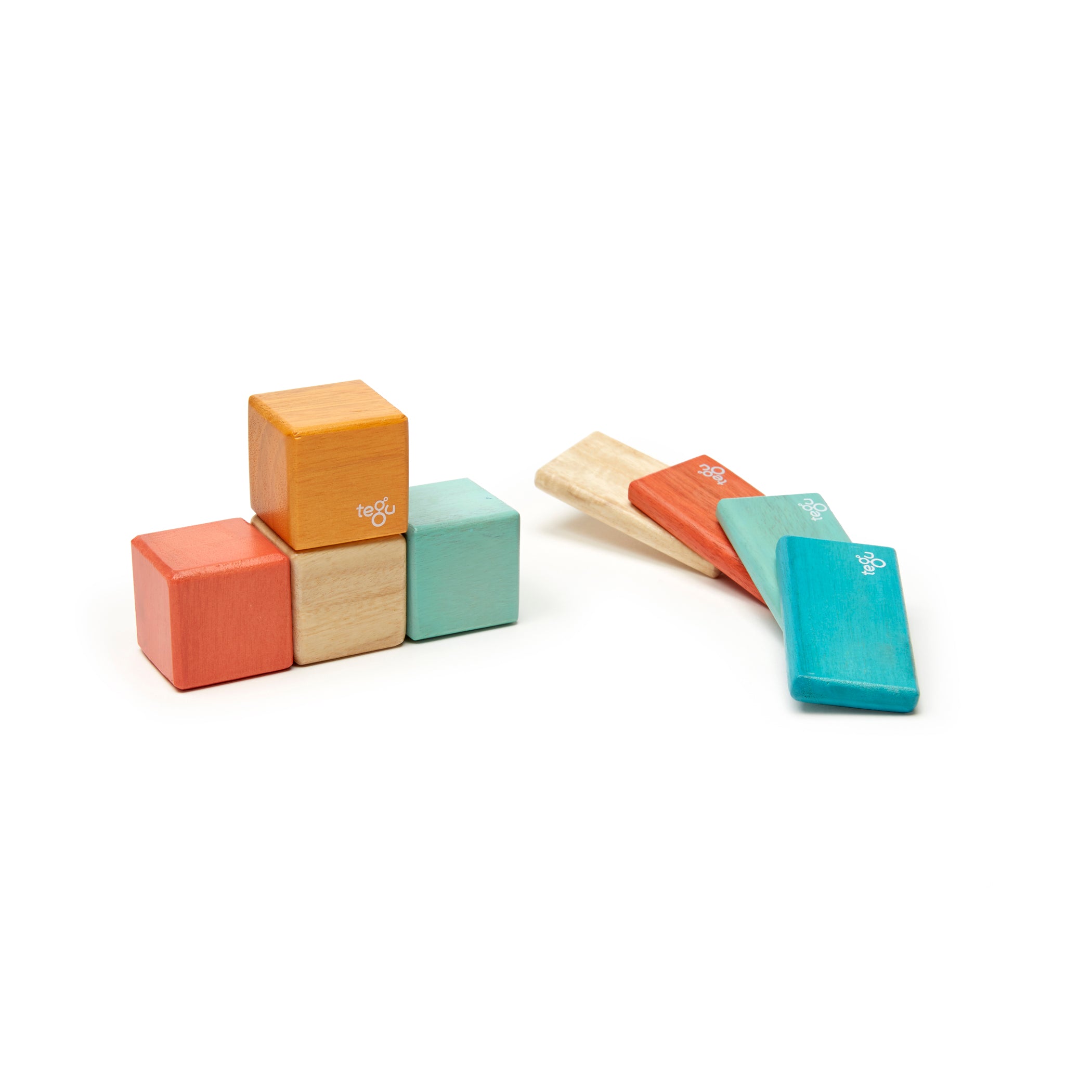Tegu Magnetic Wooden Blocks, 8-Piece Pocket Pouch - Sunset - Image 2