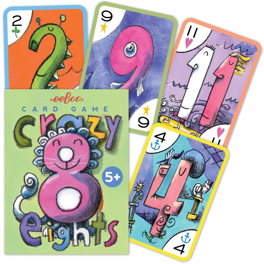 eeBoo Crazy Eight Illustrated Card Game for Kids - Image 3