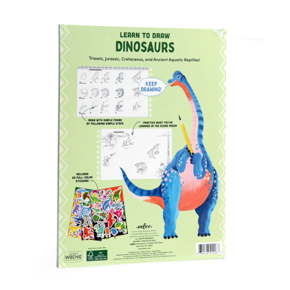 eeBoo Learn to Draw Dinosaurs Art Instruction Book - Image 2