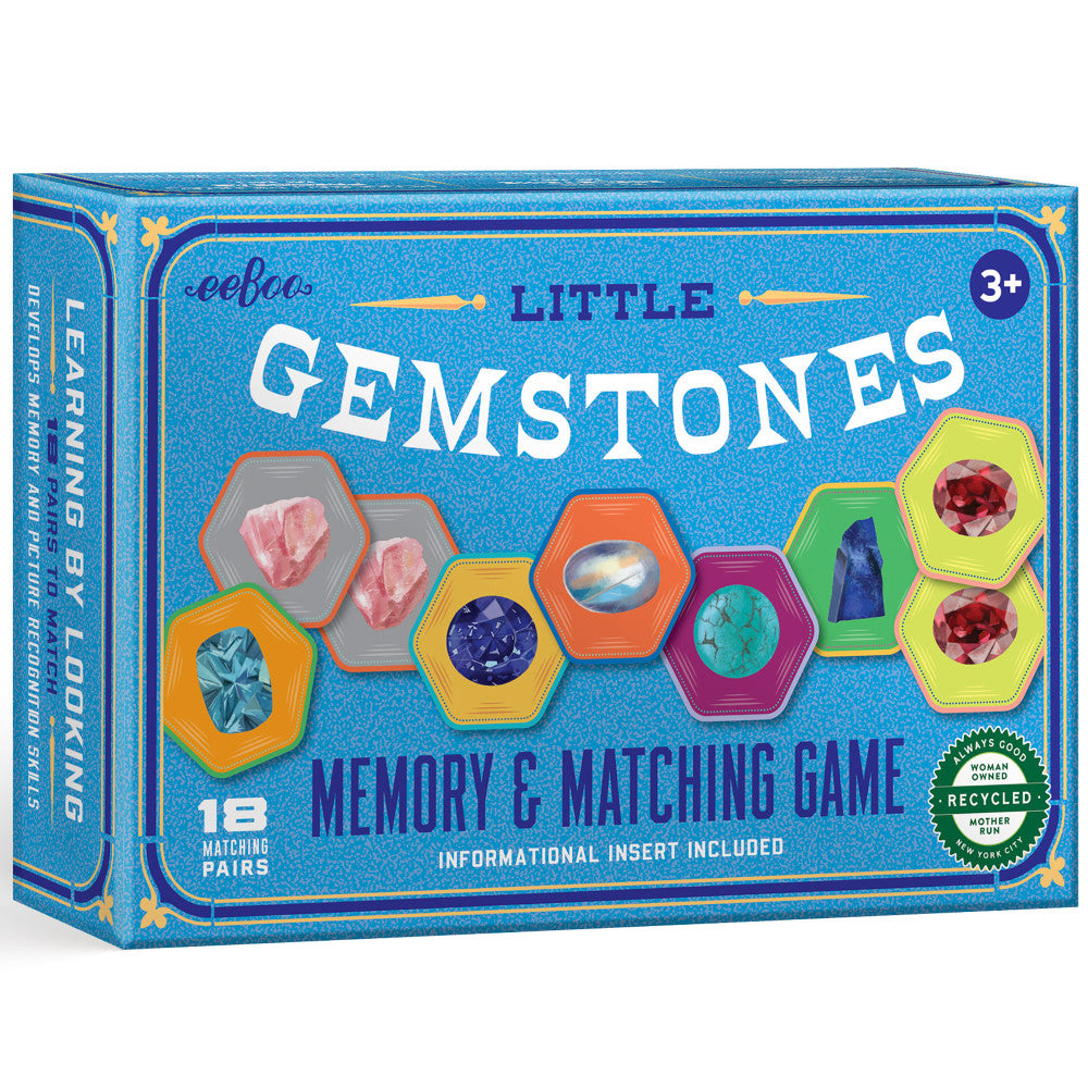 eeBoo Little Gemstones Memory & Matching Game for Kids Ages 5+