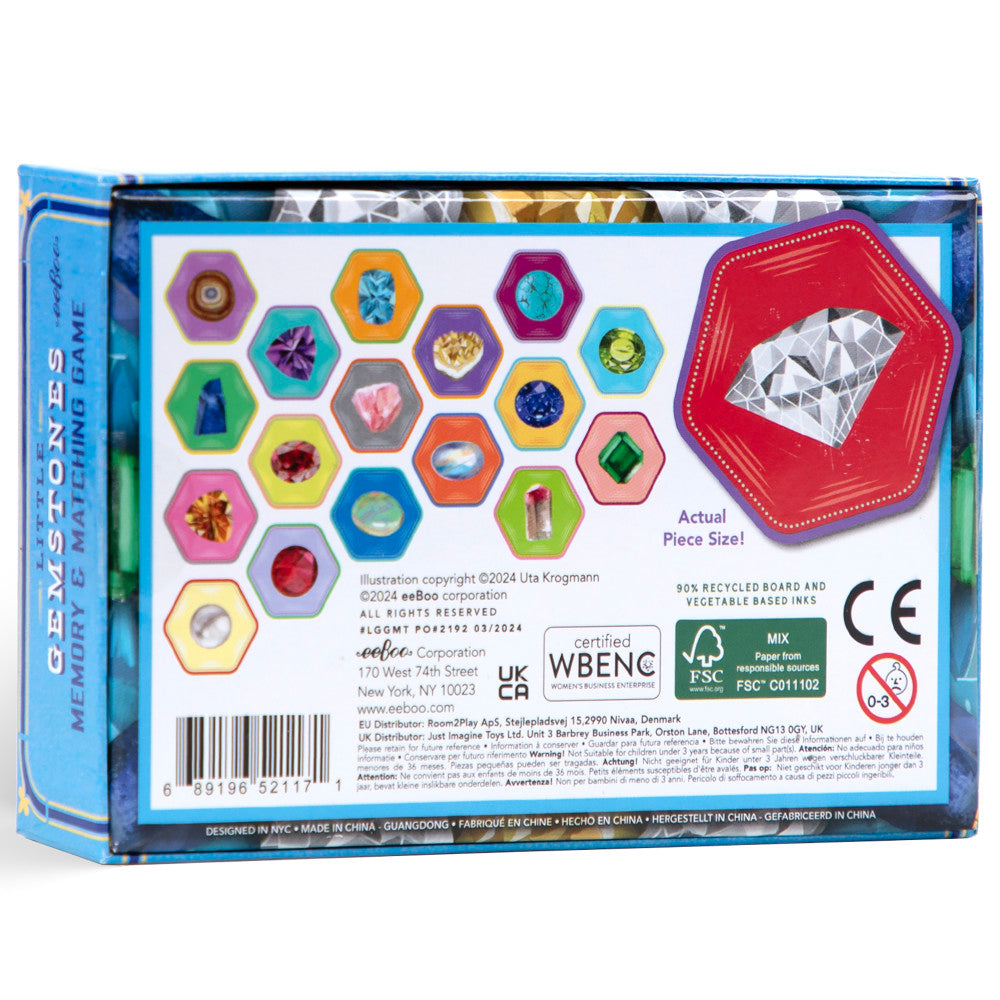 eeBoo Little Gemstones Memory & Matching Game for Kids Ages 5+ - Image 2